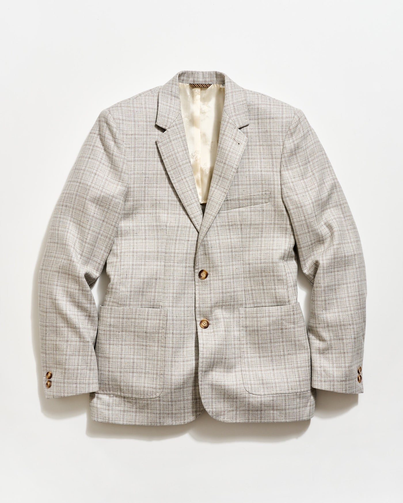 Textured Plaid Silk Wool Walton Jacket