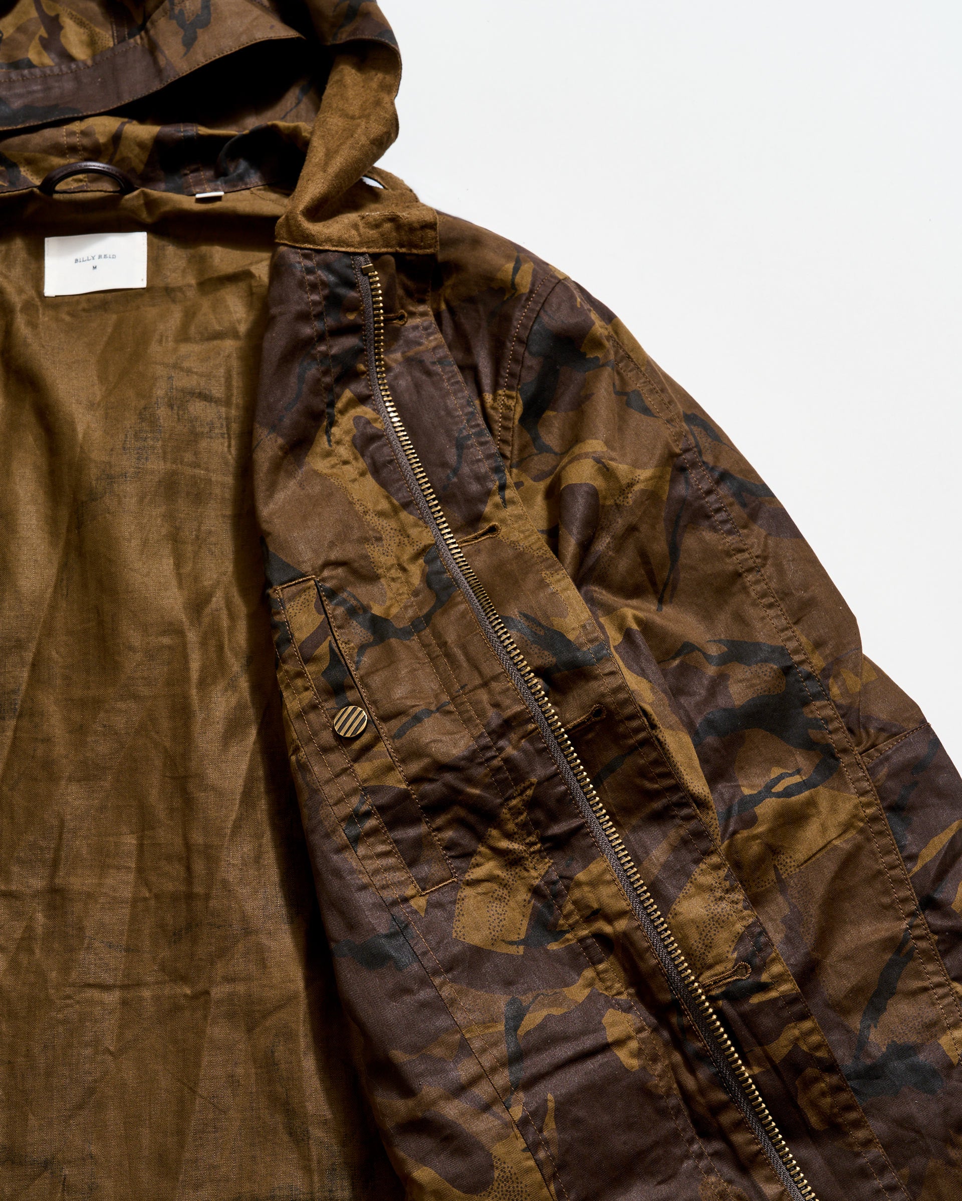Brown jacket with a hood on a white background