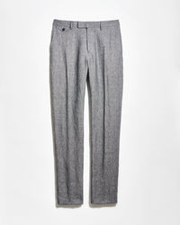 Gray pleated pants on a white background