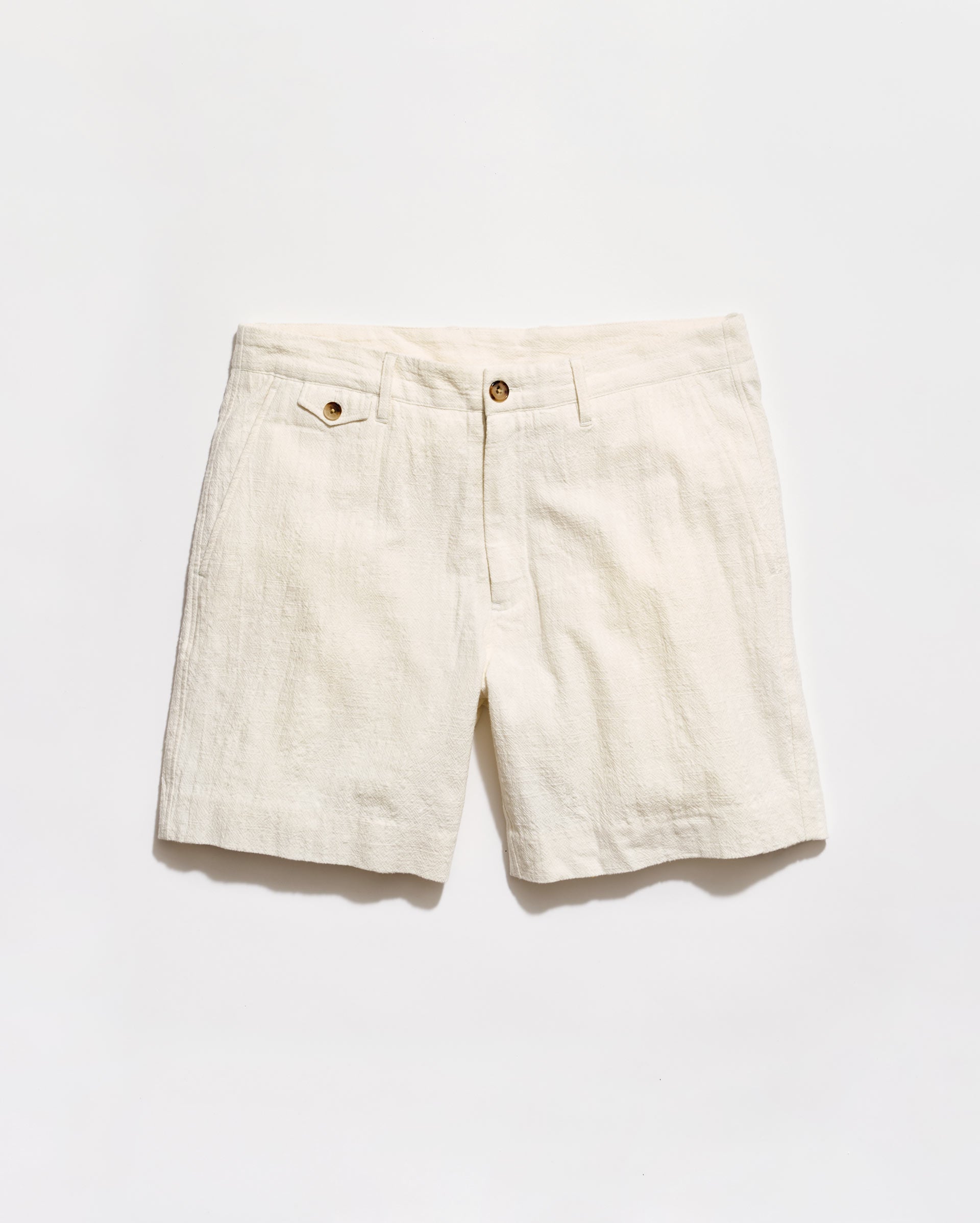 Beige shorts on a white background